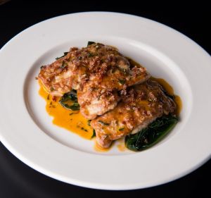 Quiet elegance: The saltimbocca di maiale (pork loin) e spigarello.