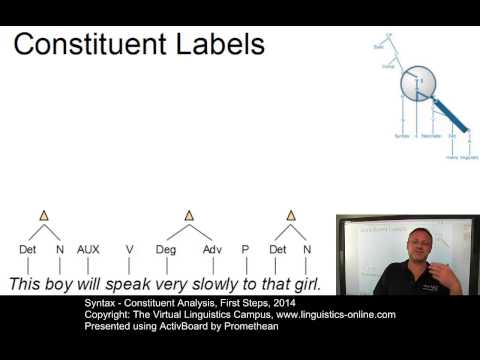 SYN107 - Constituent Analysis, First Steps