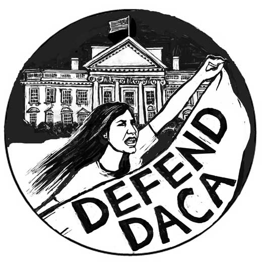 Defend DACA – White House March – b&w version