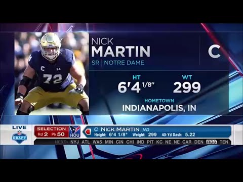 2016 NFL Draft Rd 2 Pk 50 | Houston Texans Select C Nick Martin