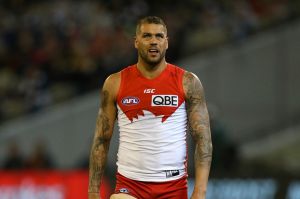 Quiet night: Lance Franklin had little impact for the Swans in the semi-final against Geelong.