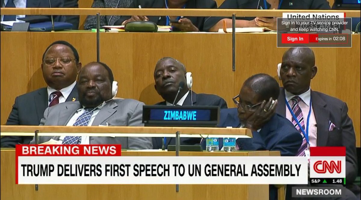 Zimbabwe was the bored kid in class during Trump's UN speech