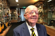 Richmond fan Bill Meaklim at the club museum.