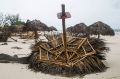 Broken canopies lay around Cortecito Beach after the crossing of Hurricane Maria over Bavaro, Dominican Republic in the ...