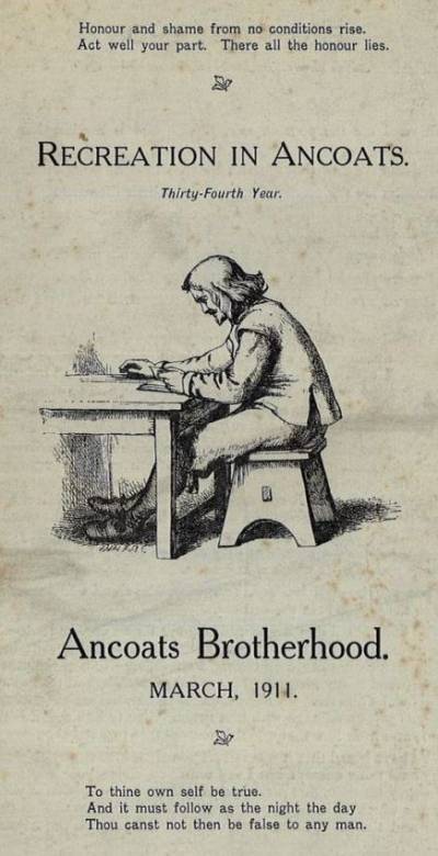 Illustration from the cover of an Ancoats Brotherhood programme for 1914