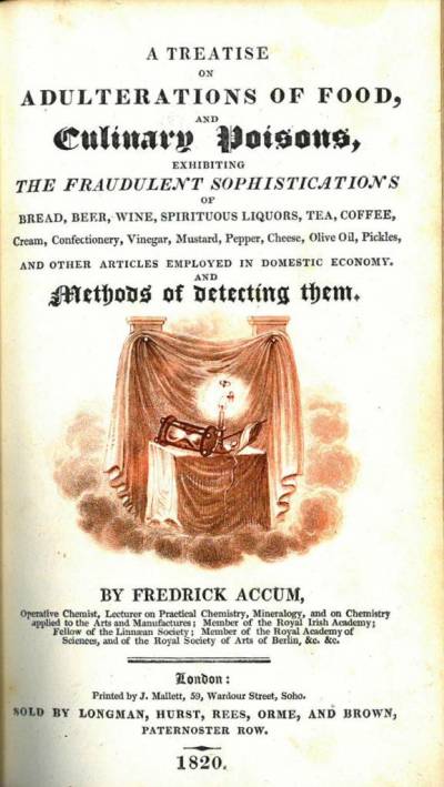 Title page of Treatise on the the adulteration of food