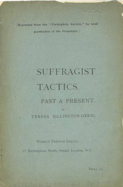 Title page of Suffragist Tactics