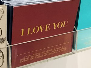 'I love you' phrase written on a gift card. Taken on July 2017.