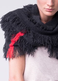 Hint Of Coral Fringe Scarf