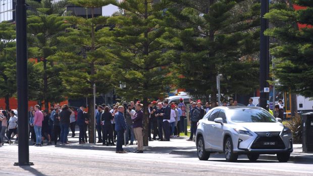 Hundreds of AFL staff have been evacuated after a phone threat on Thursday.