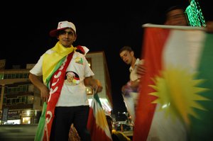 File - Celebration of the Kurdish people after results of the Kurdish elections on the street an night