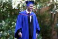 Turning his life around: Russell Packer graduating from university of Wollongong.