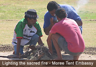 Lighting the sacred fire