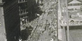 Silent funeral procession for workers killed by police, San Francisco, 1934