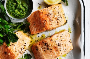 The average Australian eats salmon at least once a week.