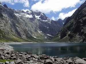 Lake Marian in Fiord-land National Park near the Homer Tunnel on the SH 94 road to Milford Sound, New Zealand.