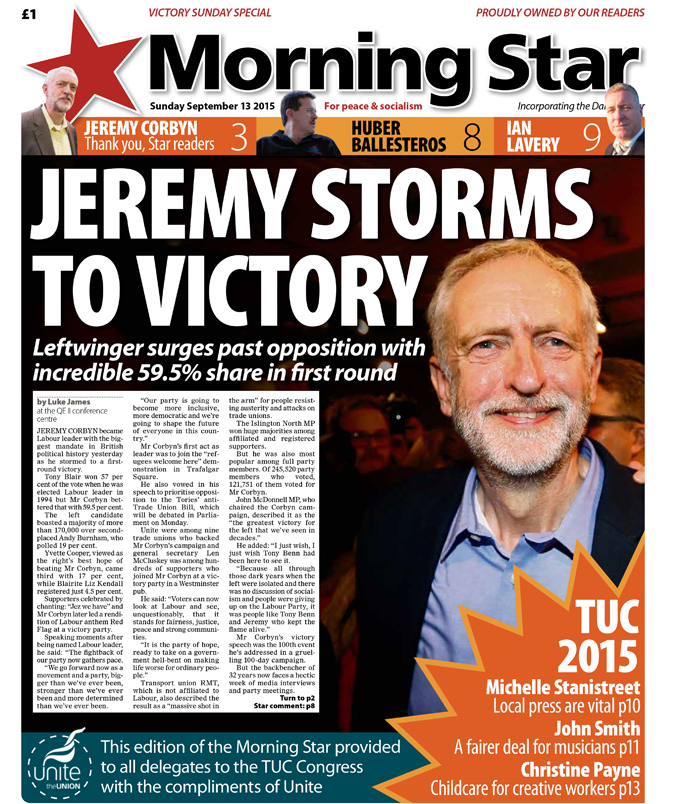 Image result for morning star corbyn