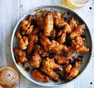 Black pepper teriyaki chicken wings.