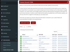 Custom Data Fields