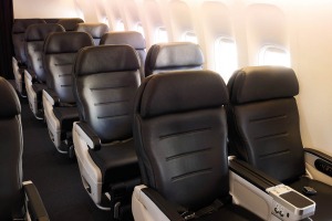 Air New Zealand's Dreamliner premium economy seating.