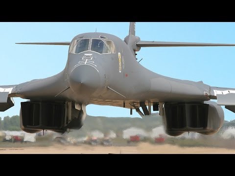 Monstrously Powerful US Jet Bomber in Action: Rockwell B-1 Lancer in Large Formation