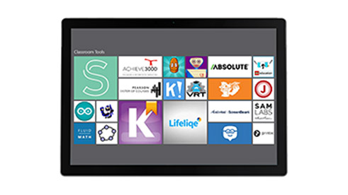 Photograph of tablet showing Microsofts app store.