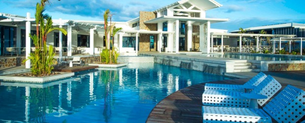 The pool at Taumeasina Island Resort.