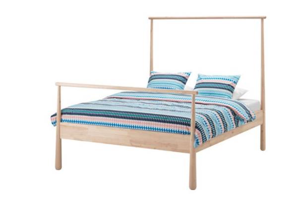 Utilise the Gjora bed from Ikea by hanging a tapestry, curtain or even your clothes on the end rail.