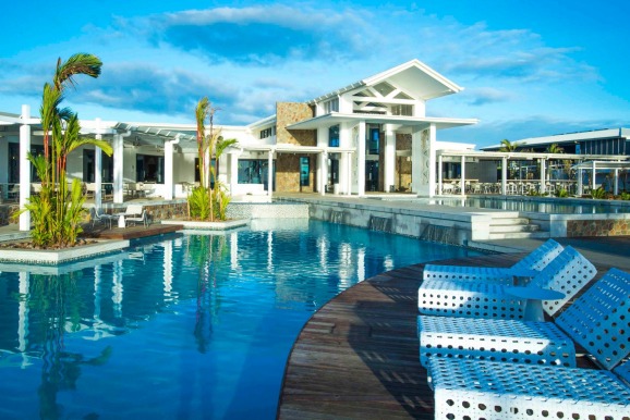 The pool at Taumeasina Island Resort.