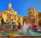 The Square of Saint Mary and Rio Turia fountain in Valencia. 