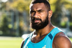 Early start: Rugby league convert Marika Koroibete scored twice for the Wallabies in his starting debut.
