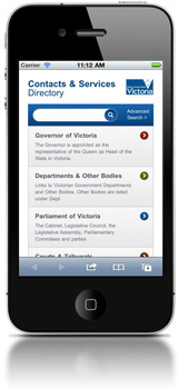 Contacts & Services Directory – mobile version