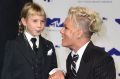 Pink, right, and her daughter Willow arrive at the MTV Video Music Awards at The Forum on Sunday, Aug. 27, 2017, in ...