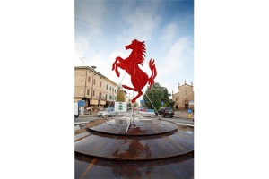 Ferrari's signature prancing stallion takes pride of place in central Maranello.