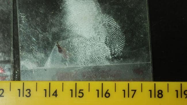 A fingerprint taken at the murder scene. Picture: Northern Territory Police