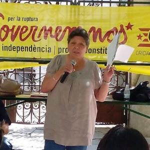 A campaigner speaks at an event organised by the CUP.