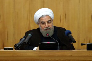 In this photo released by official website of the office of the Iranian Presidency, Iranian President Hassan Rouhani speaks at a weekly cabinet meeting in Tehran, Iran, Wednesday, Sept. 7, 2016. Iran’s President Hassan Rouhani says Islamic countries should take “punitive” measures against Saudi Arabia following the deaths of over two thousand pilgrims in a crush of crowds during last year’s hajj.