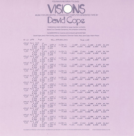 Visions - Music for Orchestra, 2 Pianos and Computer-Generated Tape: By David Cope