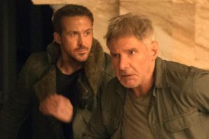 Ryan Gosling, left, and Harrison Ford in <i>Blade Runner 2049</i>.