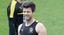 Tigers skipper Trent Cotchin at training on Monday.