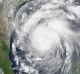 This satellite image provided by NASA shows Hurricane Harvey off the Gulf of Mexico. 