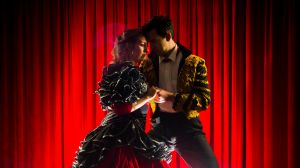 Joel Hutchings and Ylaria Rogers in Strictly Ballroom. 