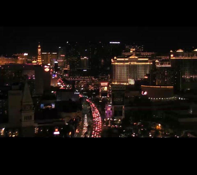 Las Vegas Strip lights dim in memory of shooting victims 