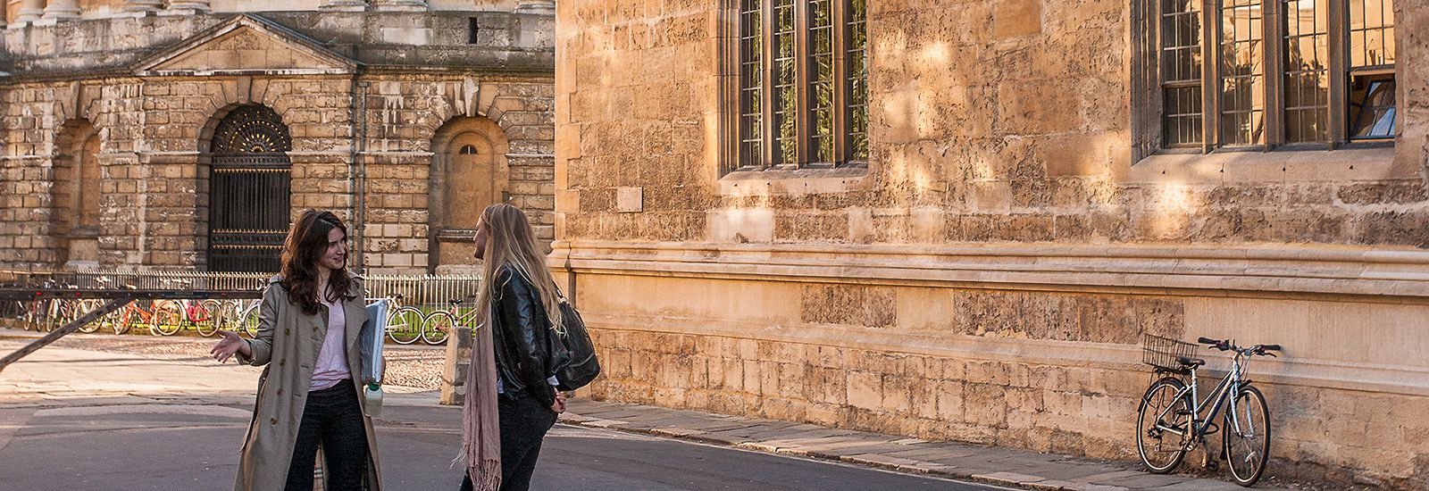 Students talk in Radcliffe Square