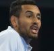 Angry exchange: Nick Kyrgios challenges the umpire.