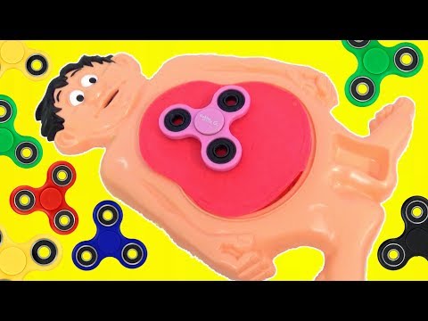 NEW FIDGET SPINNERS Cutting Open Mr Doh Brain Belly Toy Surprises Mania What's Inside