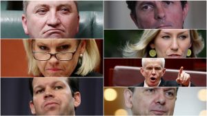 The High Court is considering the eligibility of seven MPs: (anti-clockwise from top left) Barnaby Joyce, Fiona Nash, ...