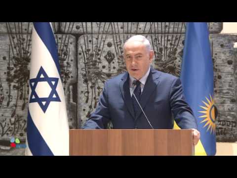 PM Netanyahu at welcome reception for Rwandan President Kagame