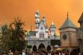 Eerie skies over Disneyland in Anaheim, California.