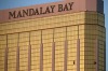 The broken windows at the Mandalay Bay the gunman smashed before the deadly shooting. 